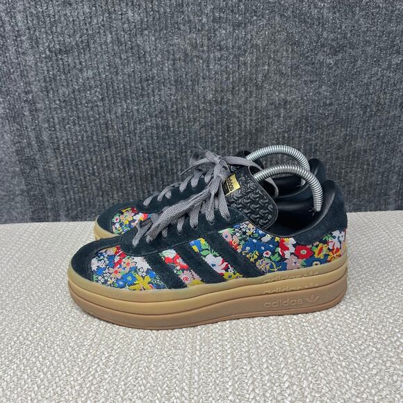 Adidas Gazelle Bold Liberty London Black Gold Floral Platform Women’s 8 JI2572 - Picture 3 of 8